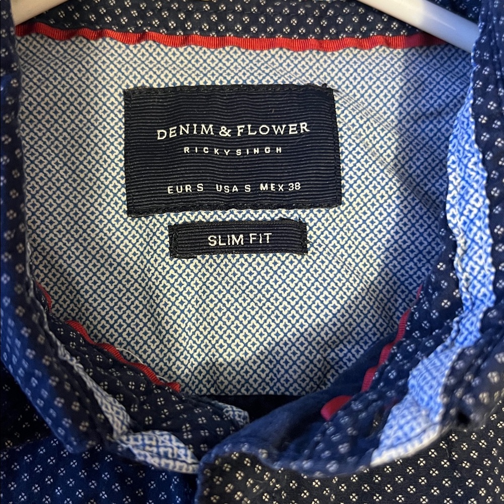 Denim & Flower Navy and White Patterned Shirt